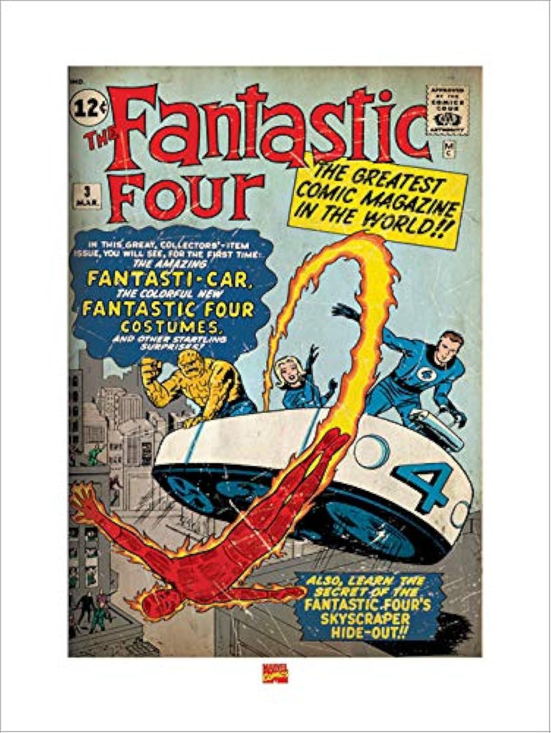 Pyramid International " Fantastic Four Art Print, Multi-Colour, 60 x 80 x 1.3 cm