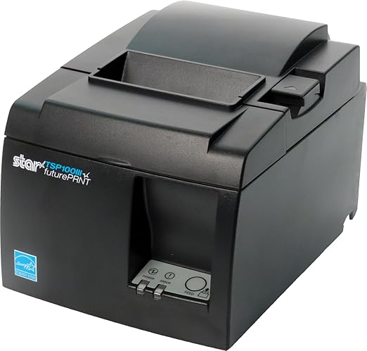Star Micronics TSP143IIIW Wi-Fi (WLAN) Thermal Receipt Printer with Wireless Access Point, WPS, Cutter, and Internal Power Supply - Gray