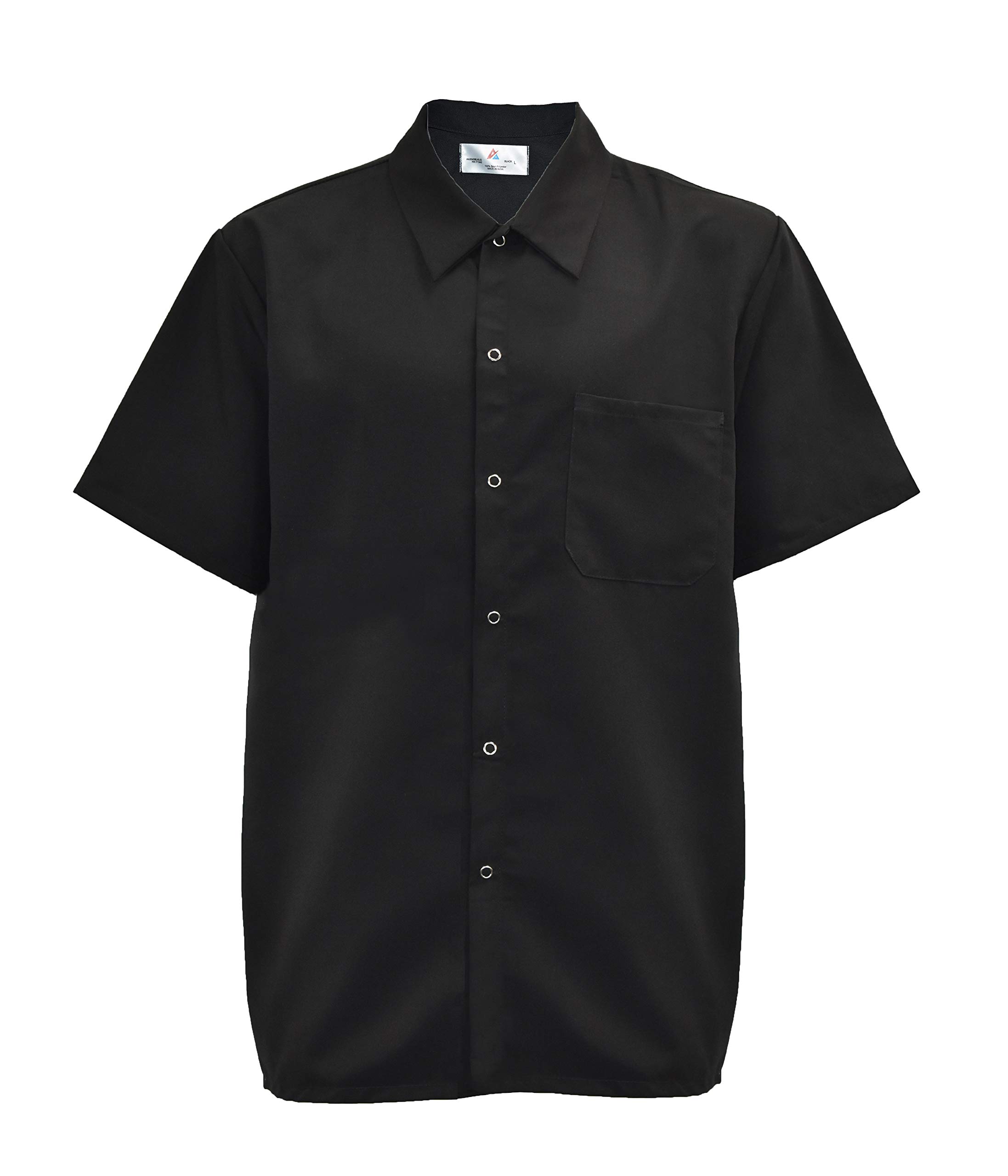 Natural UniformsMen's Kitchen Basic Cook Shirt Short Sleeve Black