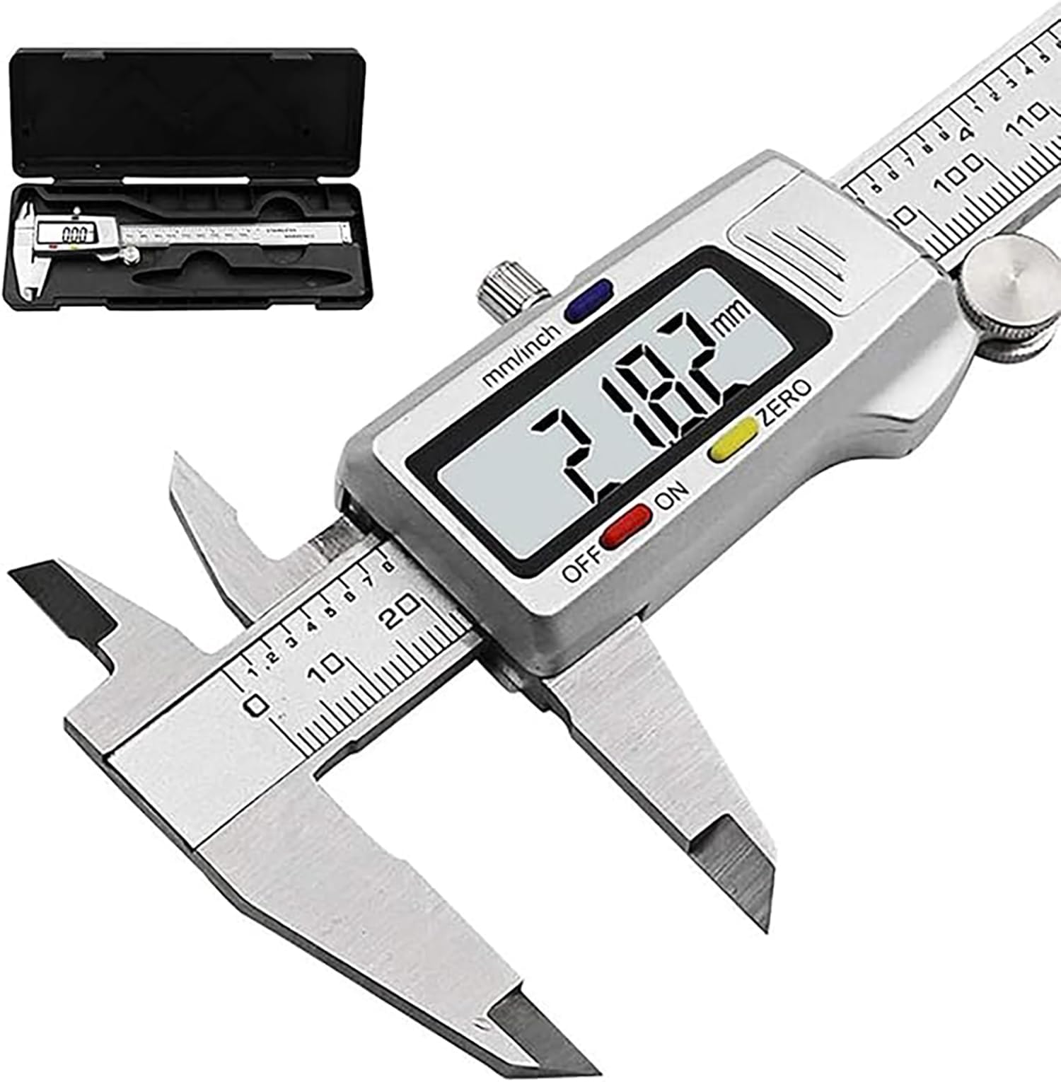 SKEIDO Vernier caliper high-precision metal electronic digital caliper measuring depth and height Gauge Measuring Tool 150mm/6-inch metal electronic micrometer Professional measuring equipment
