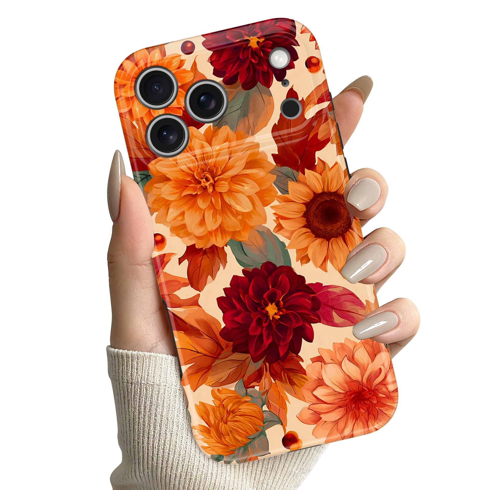 ZIYE Custodia per iPhone 17 Pro Max con motivo girasoli e piante
