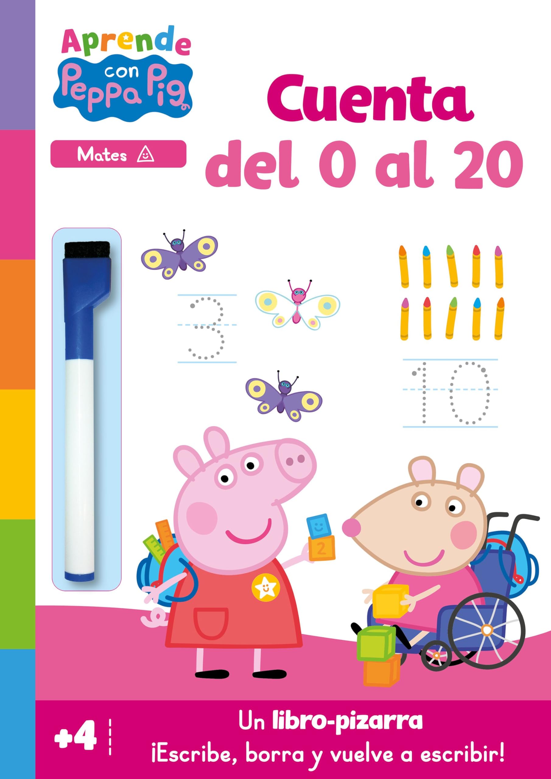 Peppa Pig. Primeros aprendizajes - Aprendo con Peppa Pig. Cuenta del 0 al 20 (Libro-pizarra): ¡Escribe, borra y vuelve a escribir! (Altea)