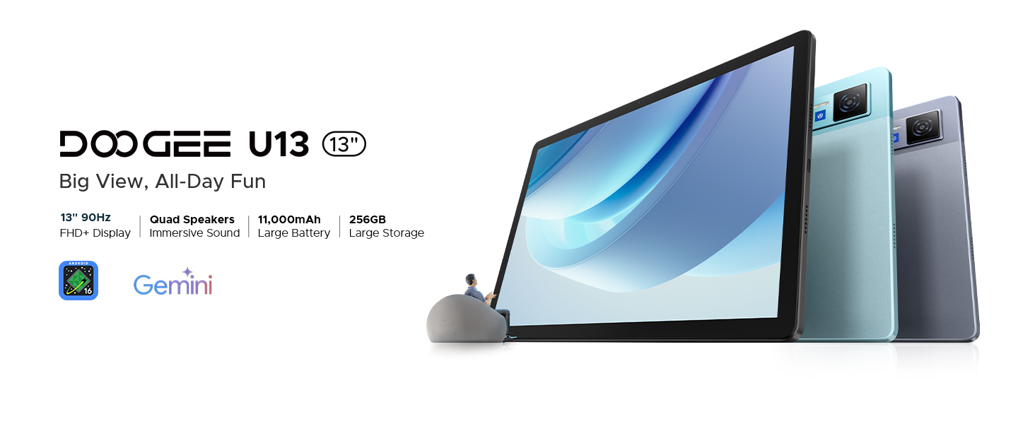 Amazon.com : DOOGEE U13 13 inch Tablet with Gemini AI,Android 16