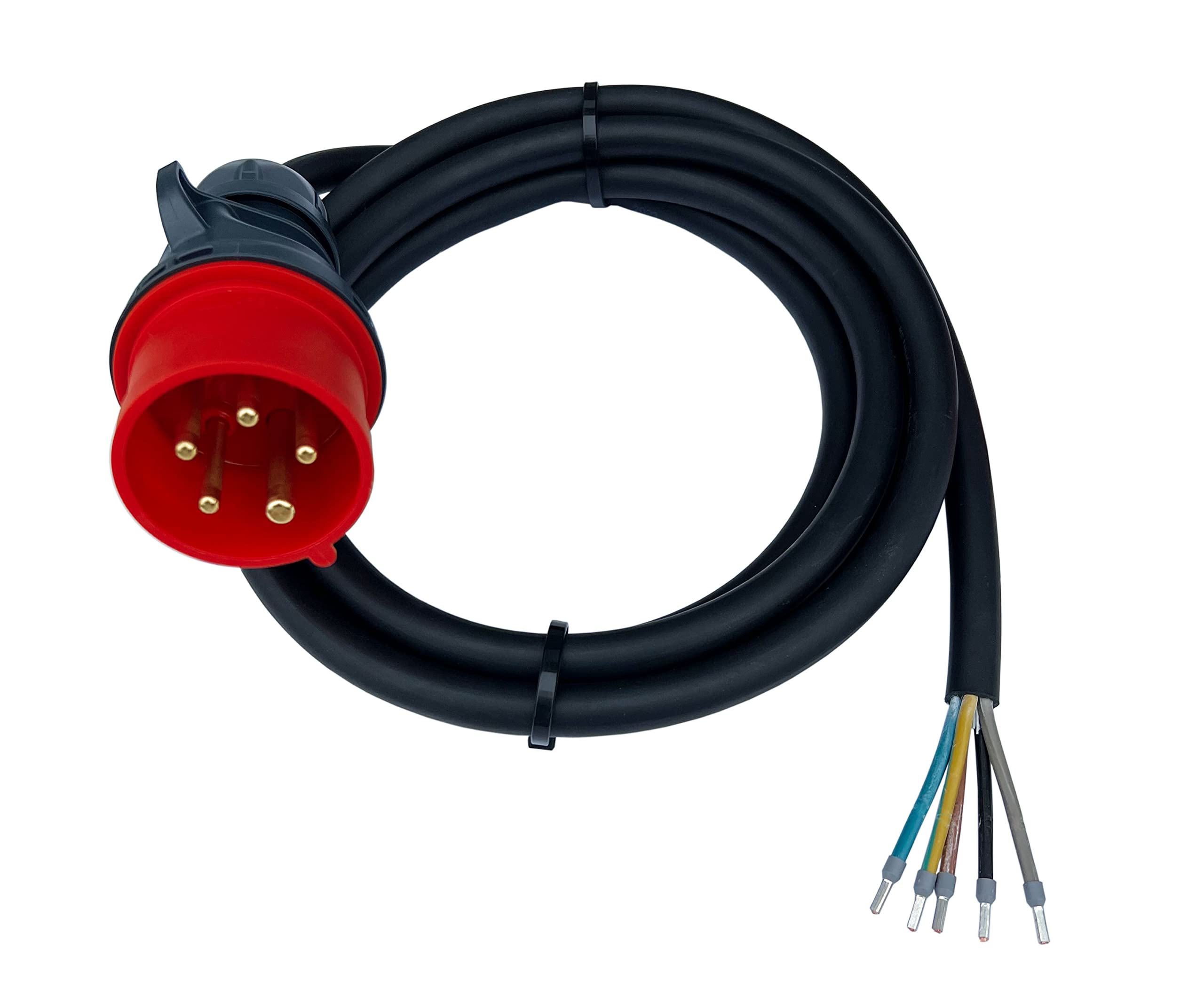 CEE Anschlussleitung Maschinen Anschlussleitung 32A 5x6 H07RN-F 400V (5 Meter ohne Phasenwender)