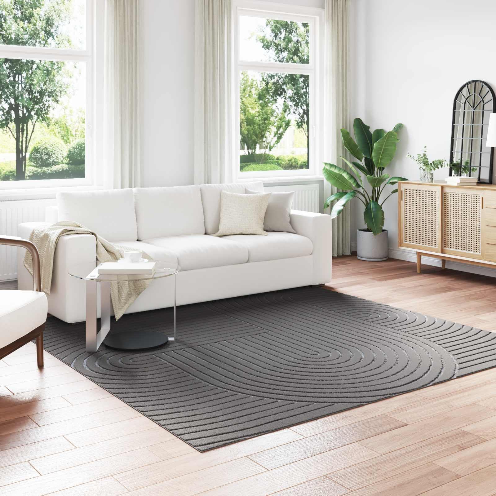Tapis lavable et antidérapant Palmeras grand format anthracite