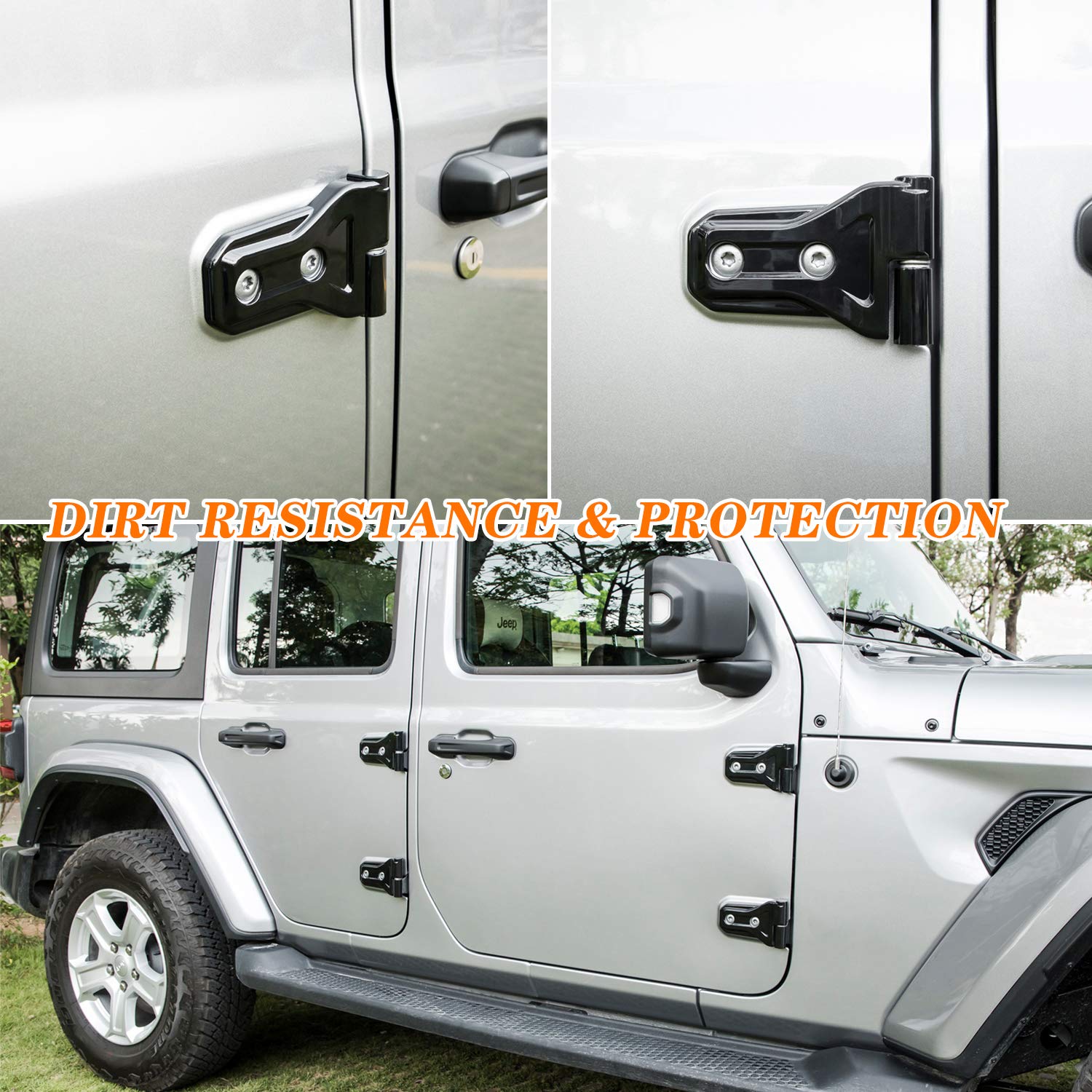 Snapklik.com : Black Door Hinge Cover Trim Exterior Accessories 8PCS ...