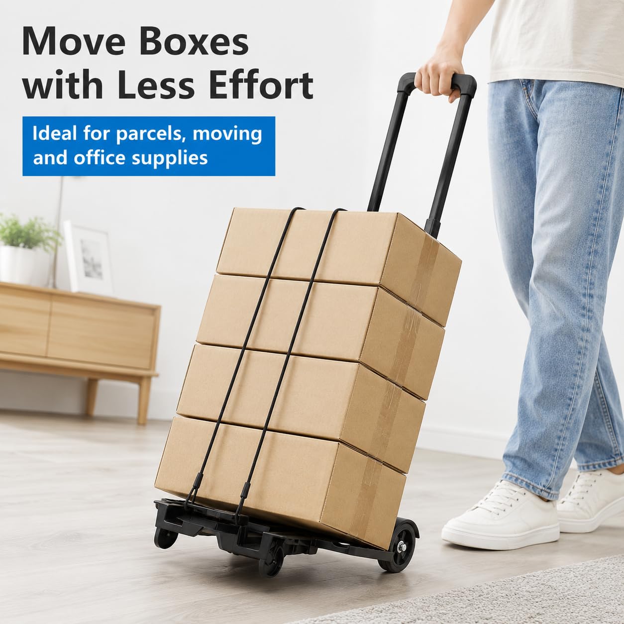 Carrello a mano pieghevole da 35 kg / 77 libbre, multifunzione, portatile per viaggio, trasloco, ufficio