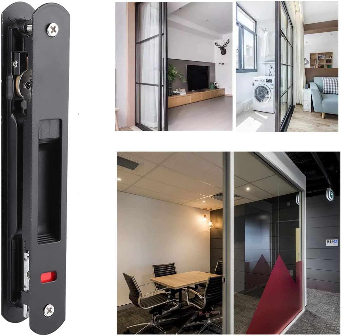 Universale Nero Privacy WC Chiusura A Scatto In Plastica Serratura - Foto 10