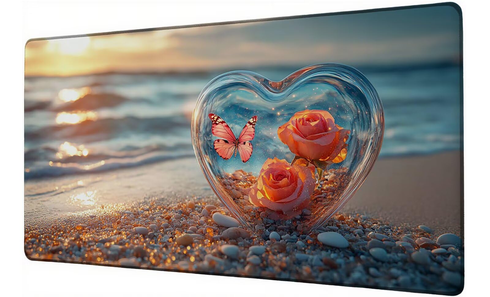 Podkładka pod mysz XXL 1200 x 600 mm podkładka pod mysz dla graczy miłość duża podkładka pod mysz biurową akcesoria motyl podkładka pod mysz z antypoślizgową podstawą wodoodporna podkładka pod mysz