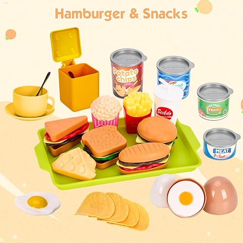 Miniatura 5 de 118 piezas de mini accesorios de cocina para niños, juego de cocina de simulación con utensilios de cocina, vajilla y 2 juegos de frutas, regalo de