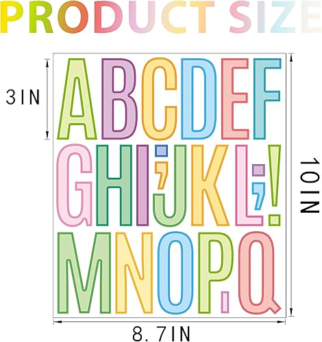 Miniatura 2 de 24 hojas de letras para tablón de anuncios de 3 pulgadas, 528 calcomanías de letras grandes, calcomanías de vinilo autoadhesivas de letras grandes