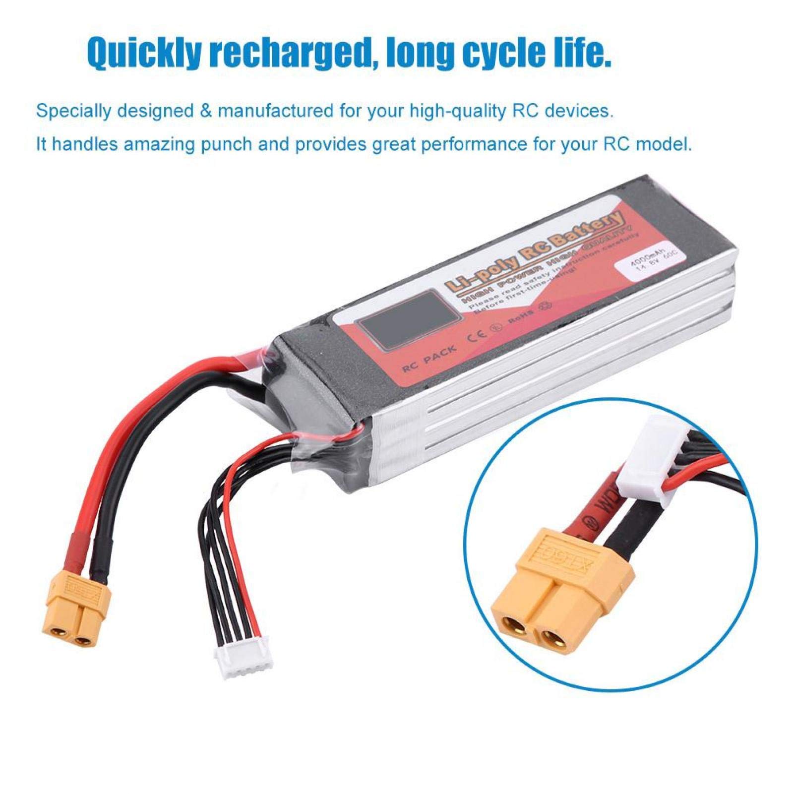 Bateria Lipo 4S 14,8 V 1500 mAh 5000 mAh 5500 mAh Akumulator LiPo złączem XT60 (4000 mAh 60C)