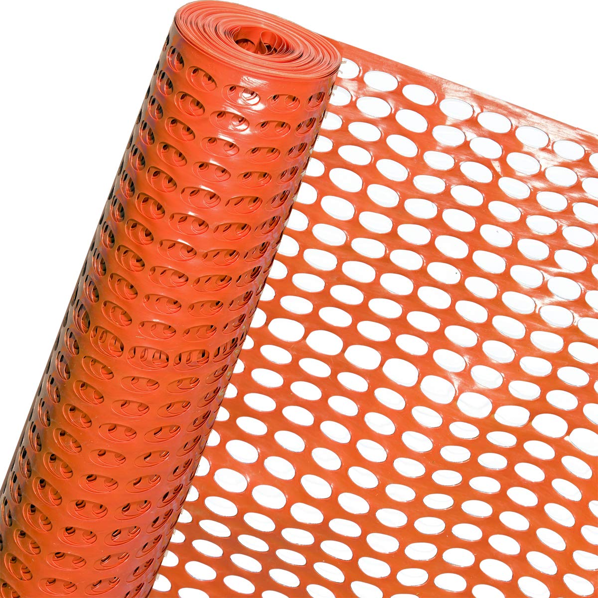 HaGa® Recinzione di bloccaggio, arancione, 50 m x 1,2 m di altezza, larghezza maglie 50 mm x 35 mm, ideale per cantieri, recinzione di sicurezza in plastica