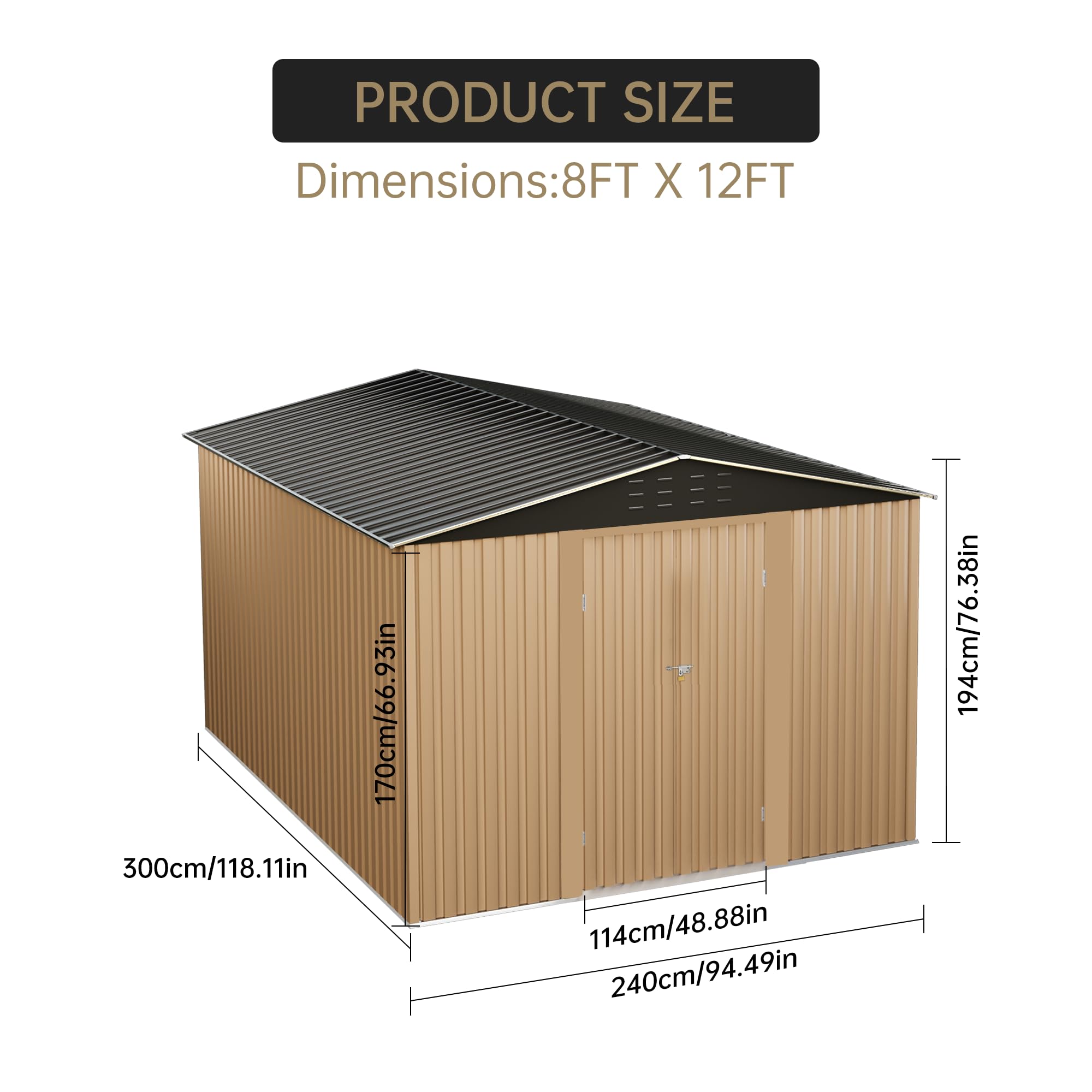 Amazon.com : Outdoor Storage Shed,8x12 FT Large Garden Shed,Large