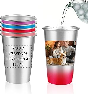 Custom Color Changing Aluminum Cups, Personalized 16oz Set of 3 Reusable Cold Drink Mug Coffee Cold Water Color Change Party Magic Cup for Home Office Outdoor Camping,Birthday, Holiday Party