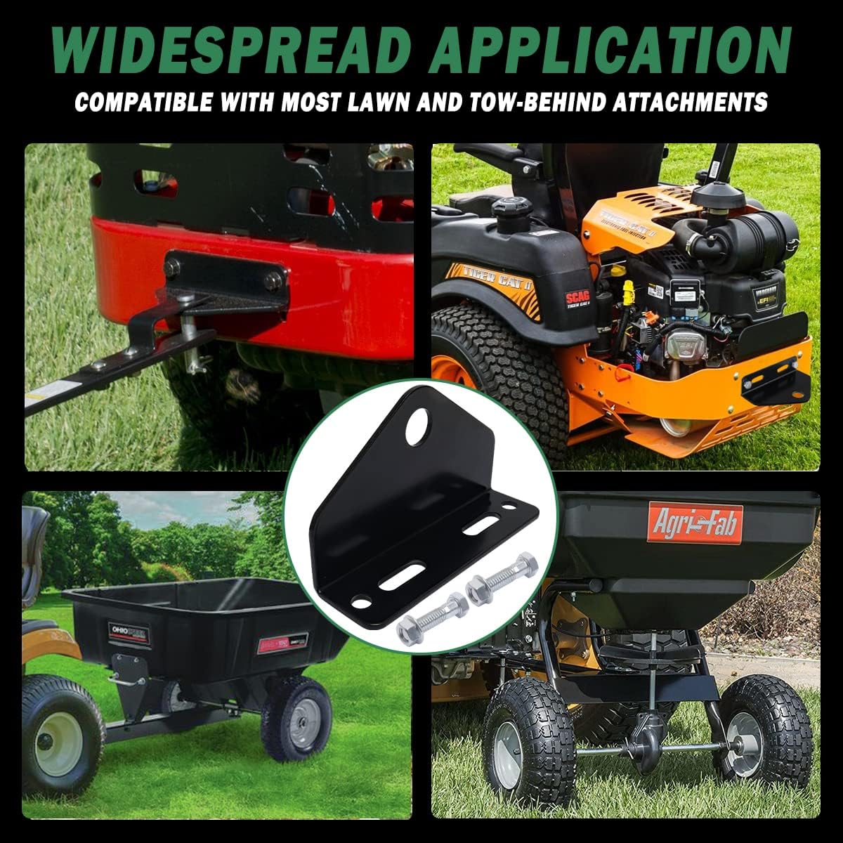 review EilxMag Universal Trailer Hitch for Zero Turn Mower - 3/4 inch Hole Trailer Hitch Mount - 3/16 Inch Thick and Heavy Duty Steel with Installation Hardware (Black)