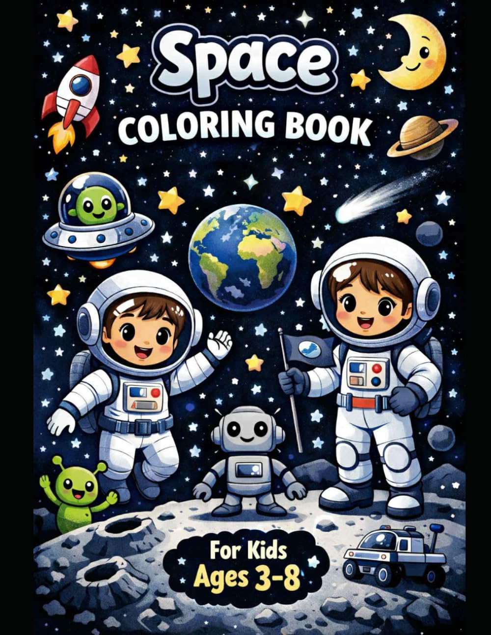 Space Coloring Book for Kids: Fun and Educational Cosmic Adventures for Ages 3-8