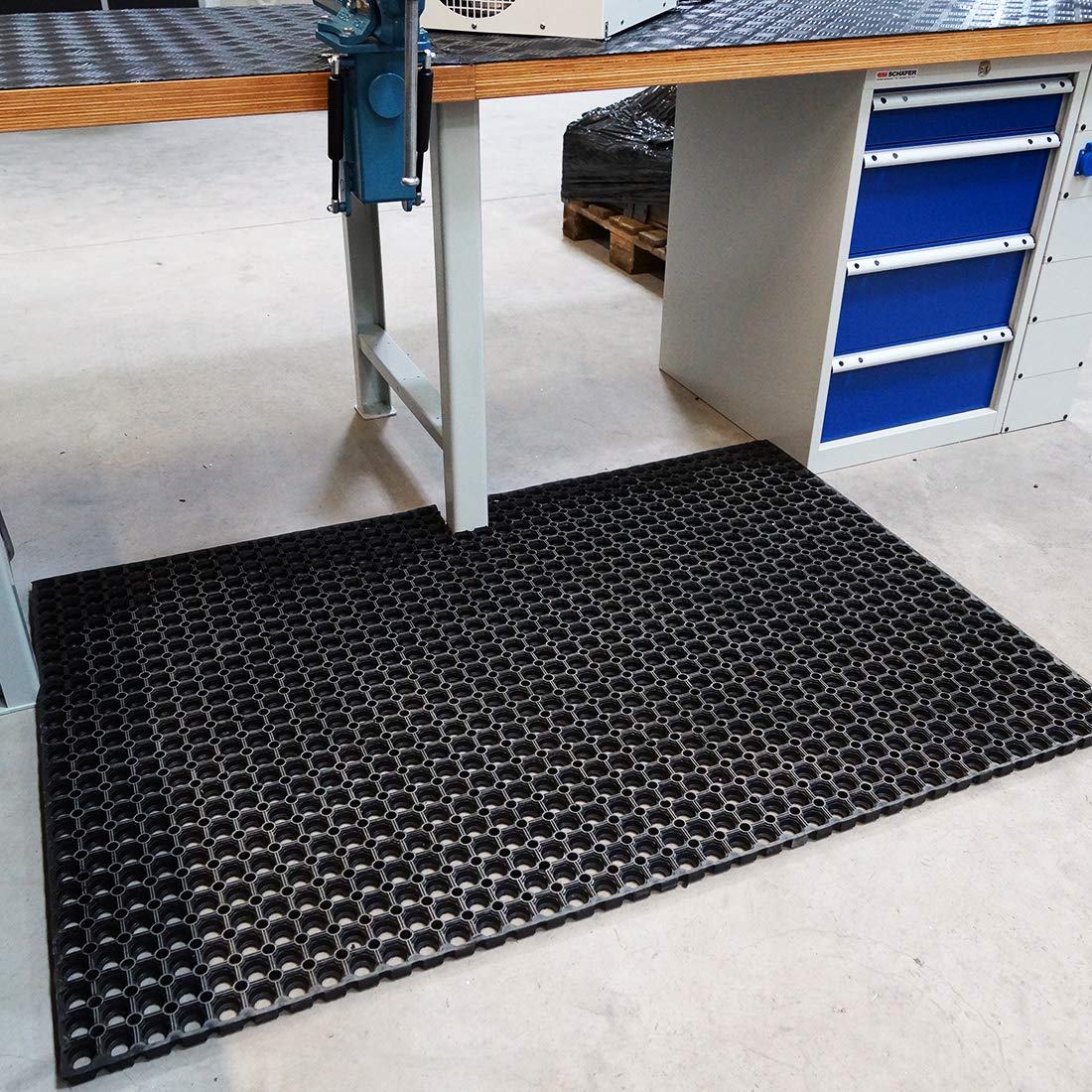 Fussmatte Gummi, 1,0 m x 1,5 m, Stärke: 23mm, Ringmatte (Typ 13)