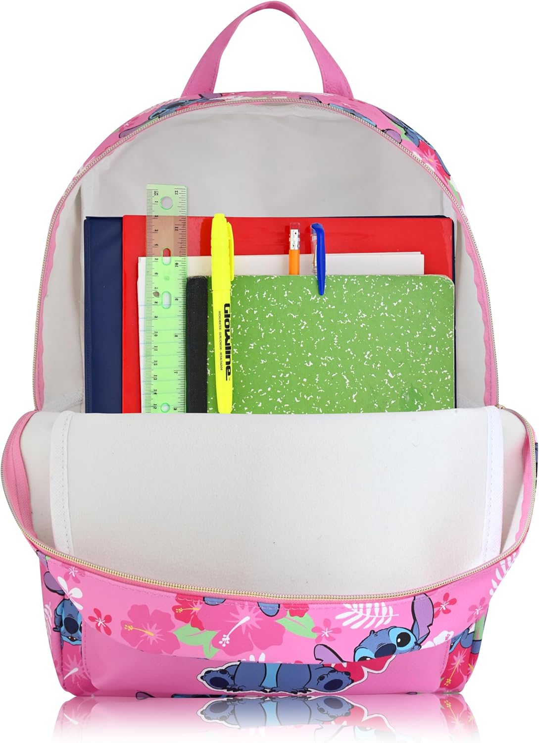 Fast Forward Stitch Backpack, Unisex 16-Inch Daypack, PU Leather, Stitch Design, Cute & Spacious, Adjustable Straps - Image 4