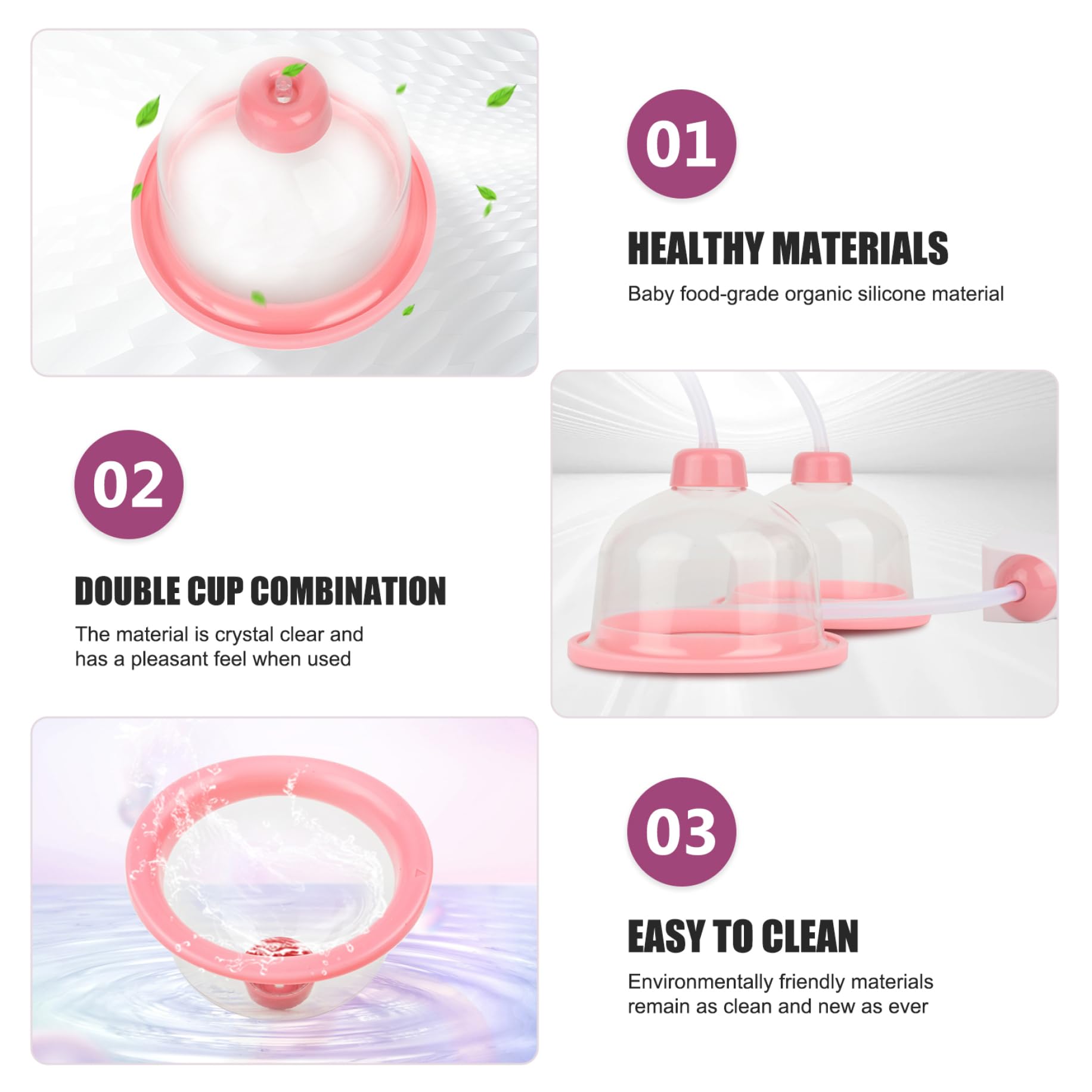 Pompe d'agrandissement mammaire 1pc Grandes tasses, machine à coupes électriques extra-larges pour fesses plus grosses