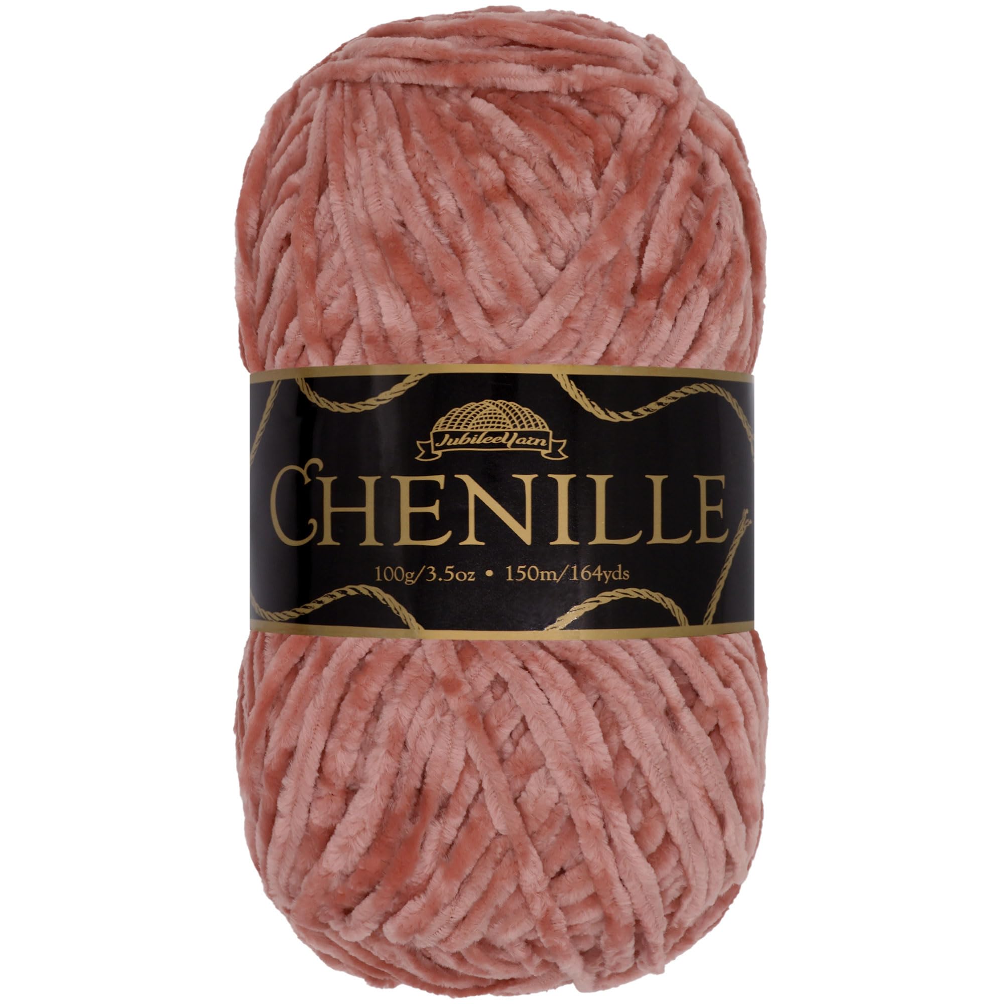 JubileeYarn Chenille Yarn - Worsted Weight - 100g/Skein - Nostalgia - Copper Rose Brown Pink Velvet - Crochet and Knitting Yarn - 1 Skein