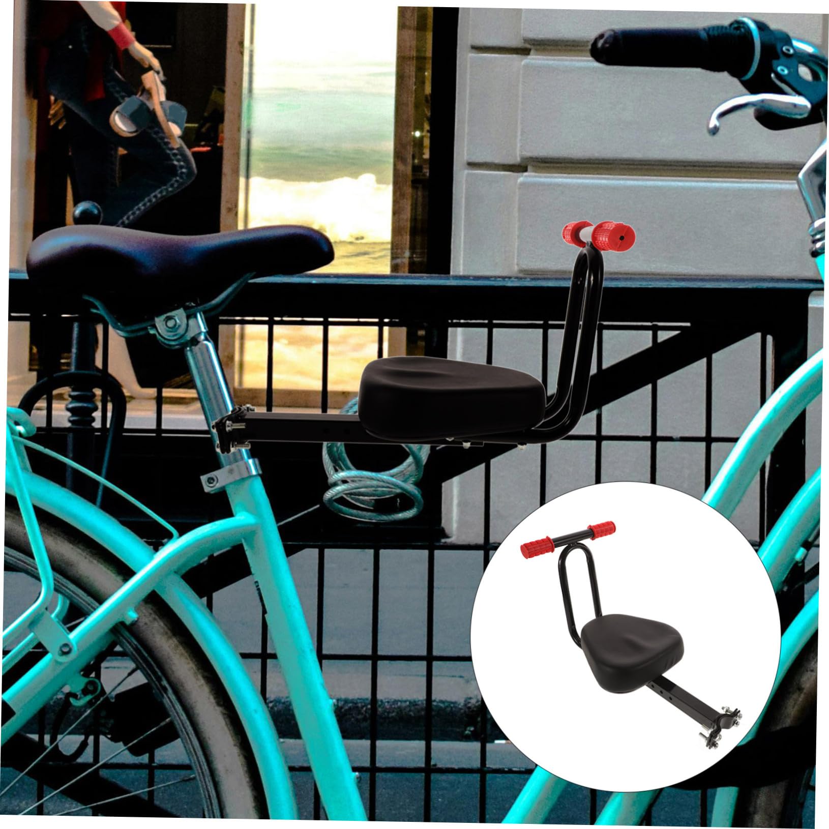 Seggiolino per Bicicletta Bambino Design Ergonomico e Confortevole in Metallo, Adatto per Bici e Bici Elettriche, per Genitori e Bambini in Sicurezza