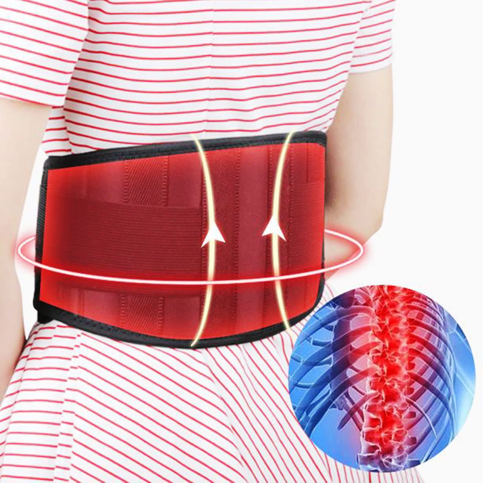Ceinture Lombaire Chauffante Homme Femme Ceinture de Thérapie Magnétique Auto Chauffante Ceinture Lombaire Soulager les Douleurs Lombaire Ceinture Soutien Lombaire Respirant XL XXL