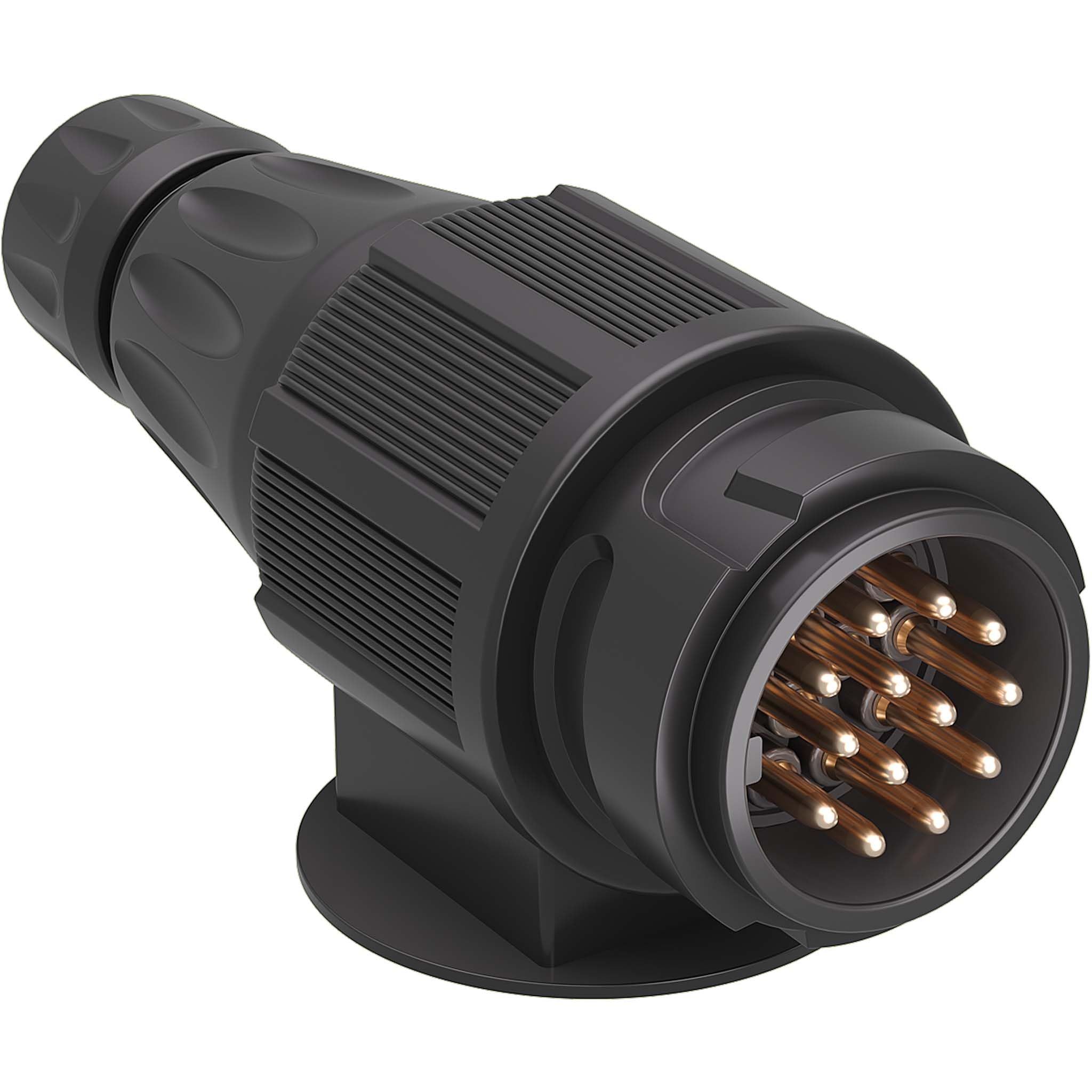 Wiltec Anhänger Stecker 13-polig 12V, Nylon Adapter für PKW Anhänger, Anhängerkupplung Steckanschluss, Anhängersteckdose