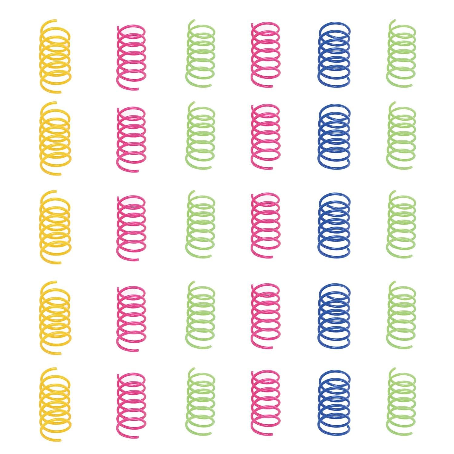 SLAXJNE 30 Piezas Plumas De Gato De Colores, Juguete para Gatos Gatito, Juguete para Gatos Muelles En Espiral, Muelles En Espiral, Juguete para Gatos En Espiral