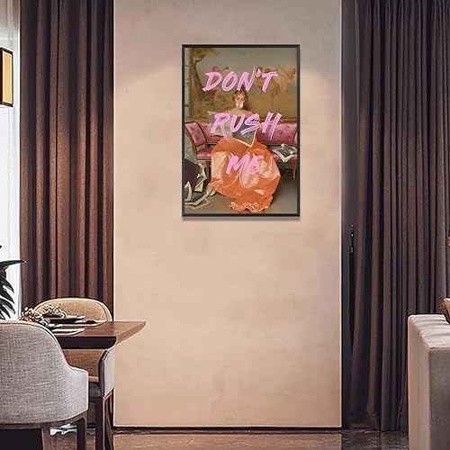 Miniatura 5 de Funky Pop Don'T Rush Me Wall Art Póster Estético Victoriano Decoración Femenina Único Retro Elegante Rosa Para Cuarto De Baño, Sala De Estar Oficina