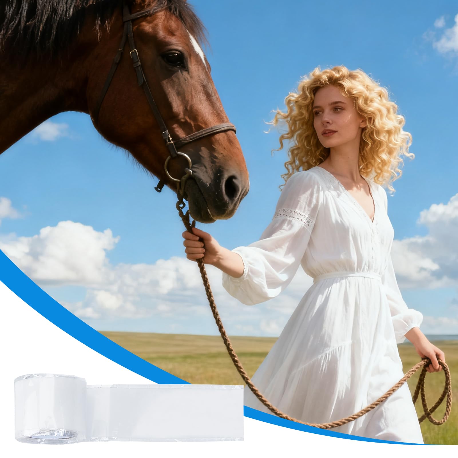 NICENEEDED 3 Rollo de Banda para Embutir Bocados de Caballo, Cinta Elástica de Silicona de 2.5cm X 1 m para Proteger la Broca de Caballos, Ideal para Equinos Y Ecuestres.