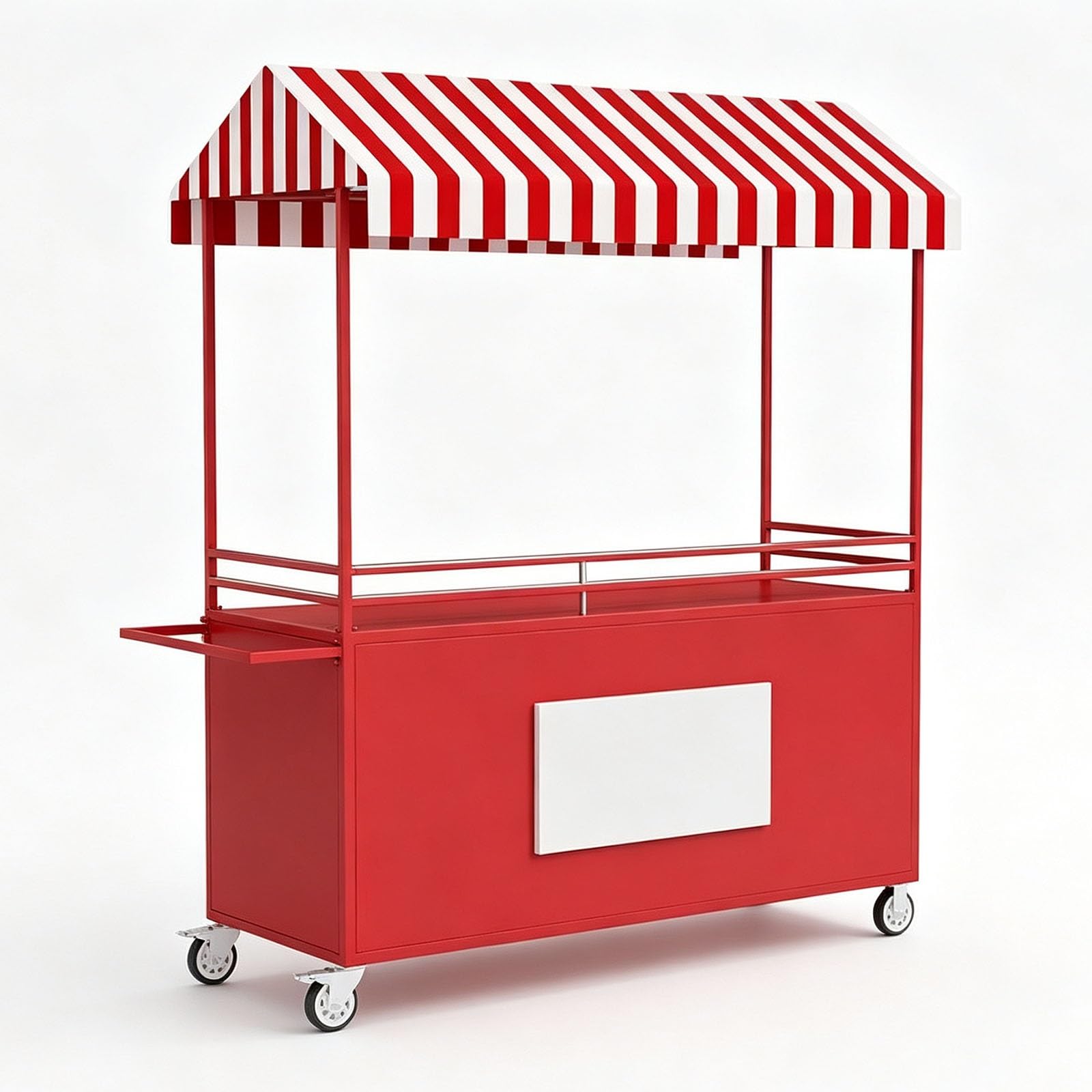 WNGJZZYC Portable Vendor Cart with Canopy, Mobile Food Display Stand