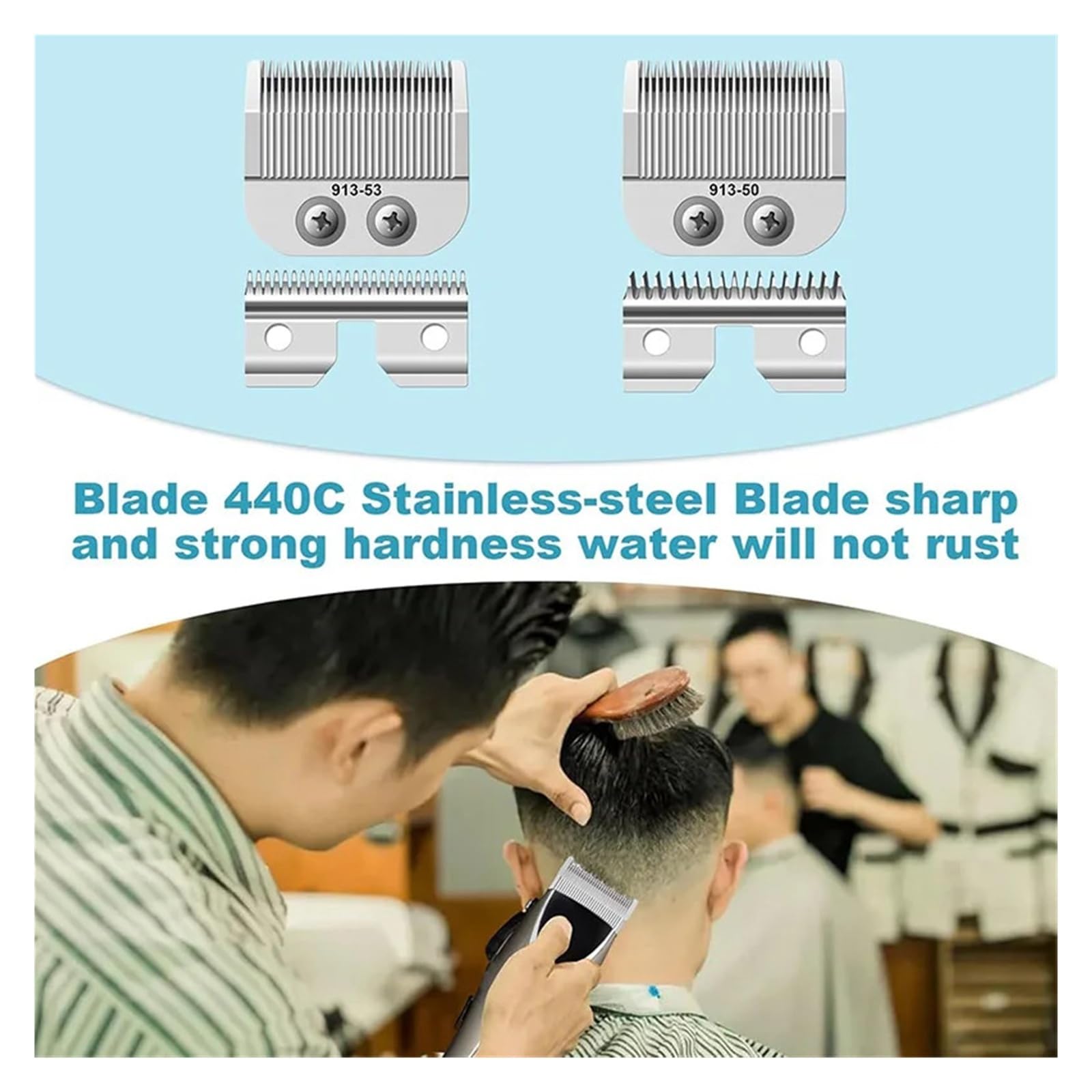 Professionelle Verstellbare Feine Klinge, Kompatibel Mit Oster, Fast Feed 076023 Salon Pro Clippers 076830 Klinge 913-53 913-50 Schneidkopf(913-53 1PC)