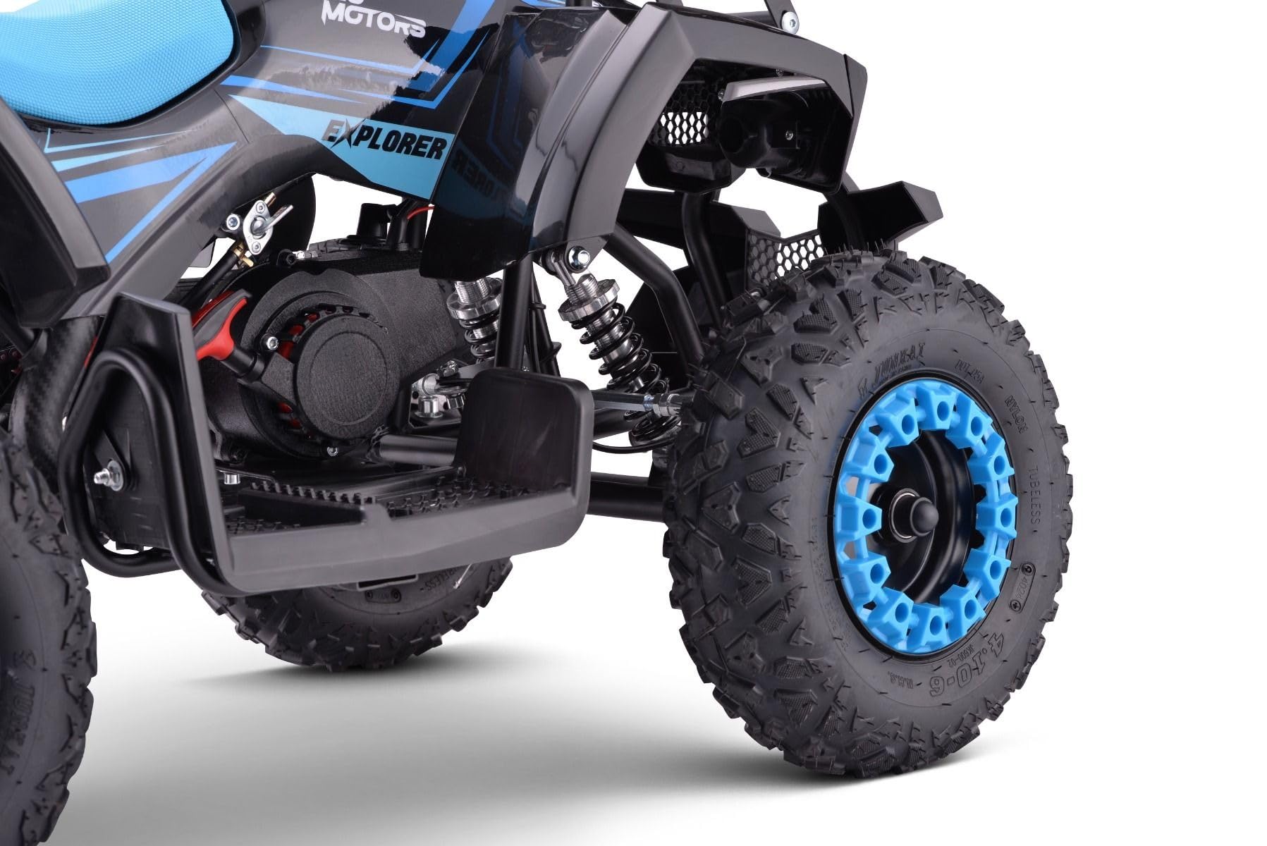 Miniquad 49cc Benzina ATV Bambino, I-Explorer Blu, bambini dai 4 ai 10 anni