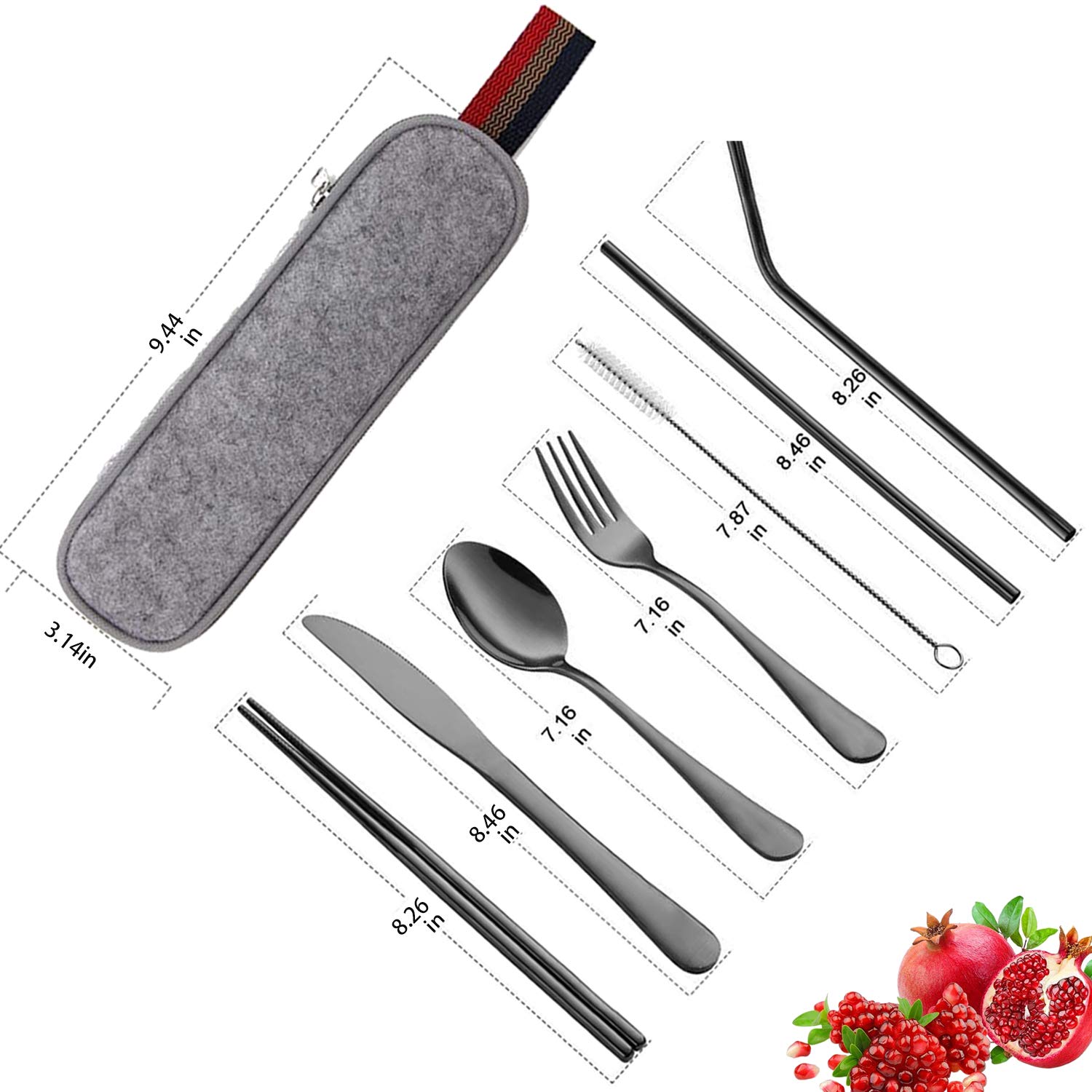 Set Posate Da Viaggio Pieghevoli In Acciaio Inox - 4 In 1 Con Coltello, Forchetta, Cucchiaio E Cavatappi - Foto 6