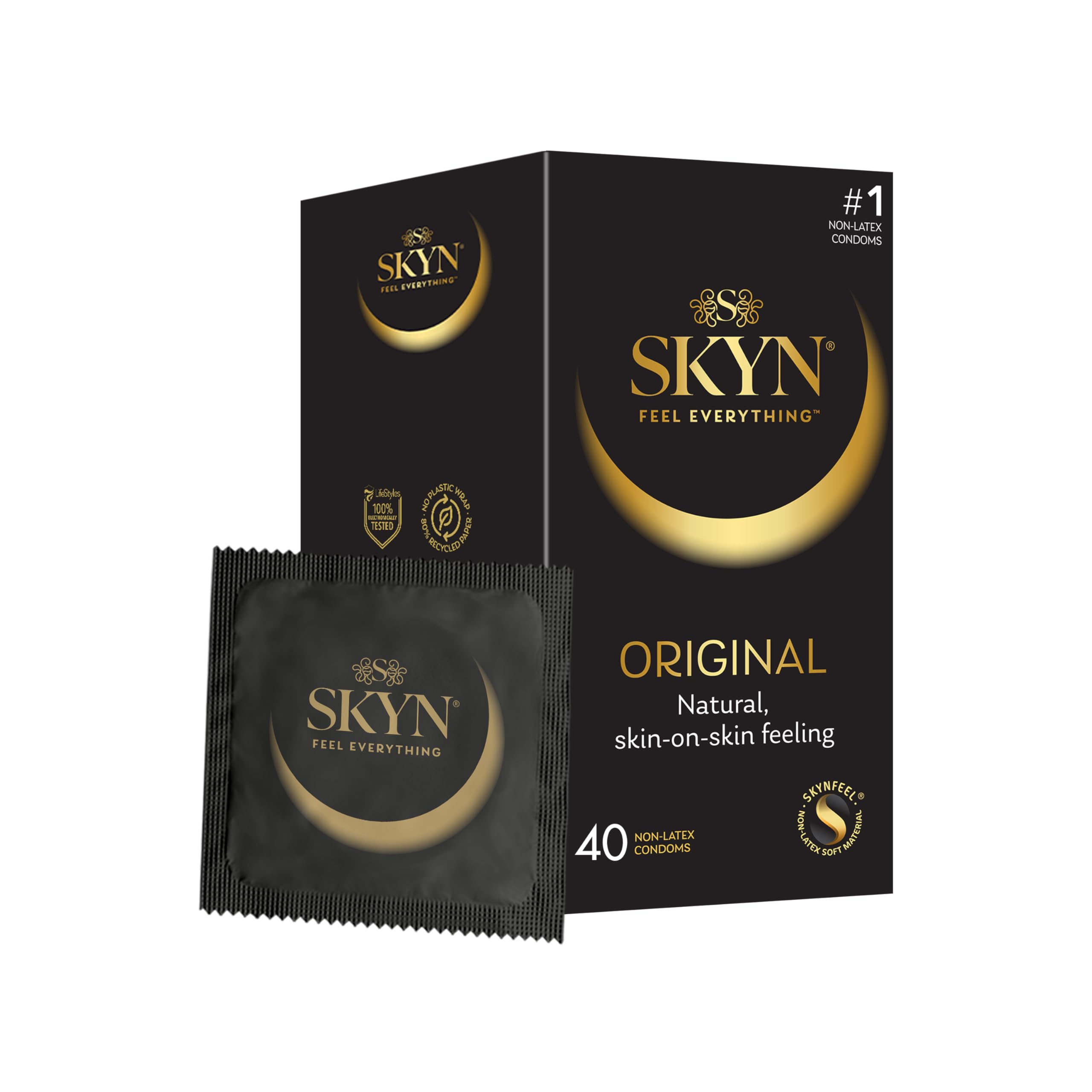SKYN Original Kondome ultra-weich, latexfrei, 40 Stück, altes Modell, Black, 40 Unità (Confezione da 1)