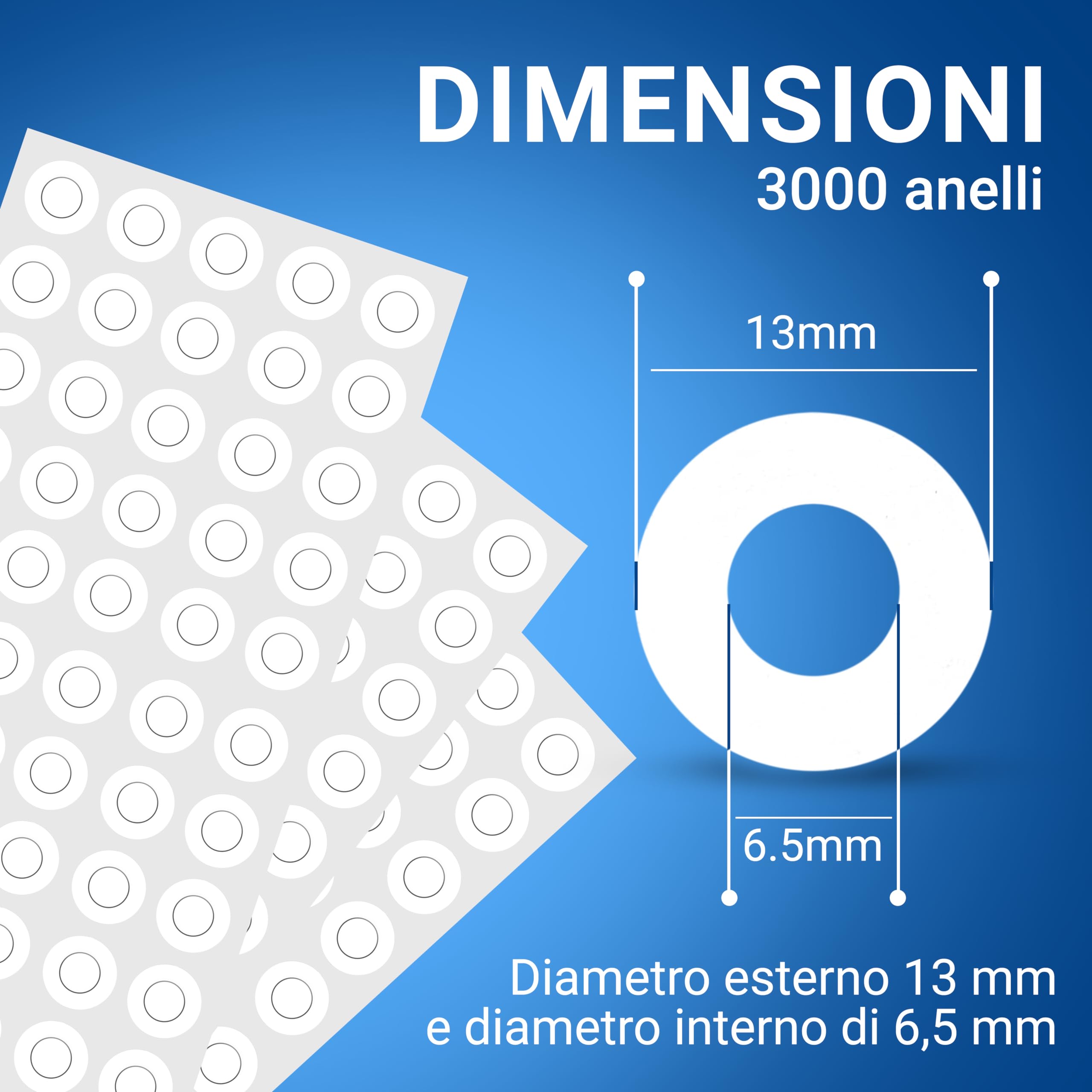 Salvabuchi Fogli Anelli Rinforzi Bianco 3000 | Anelli Autoadesivi Vinile