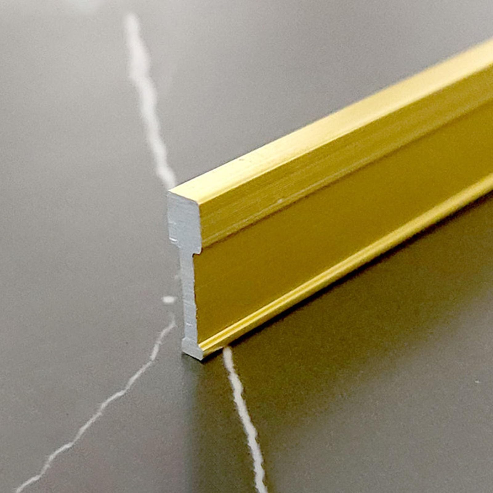 Extra Narrow T-molding Transition Strip for Even Heights, 2 PCS Aluminum Alloy Floor Flat Divider Strip, Door Threshold for Joining Floor Gaps(Gold)