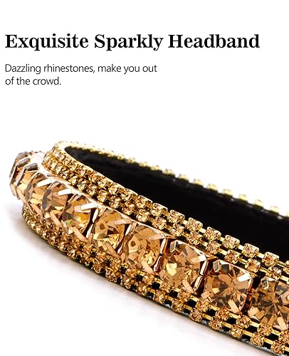 Miniatura 5 de Wecoe Diadema de diamantes de imitación café, brilla como un diamante, perfecta para bodas, cumpleaños, fiestas y uso diario. Gran regalo para