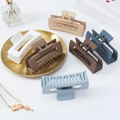 Miniatura 91 de Pinzas grandes para el cabello de 4 pulgadas, 6 clips cuadrados grandes para cabello grueso, accesorios rectangulares antideslizantes