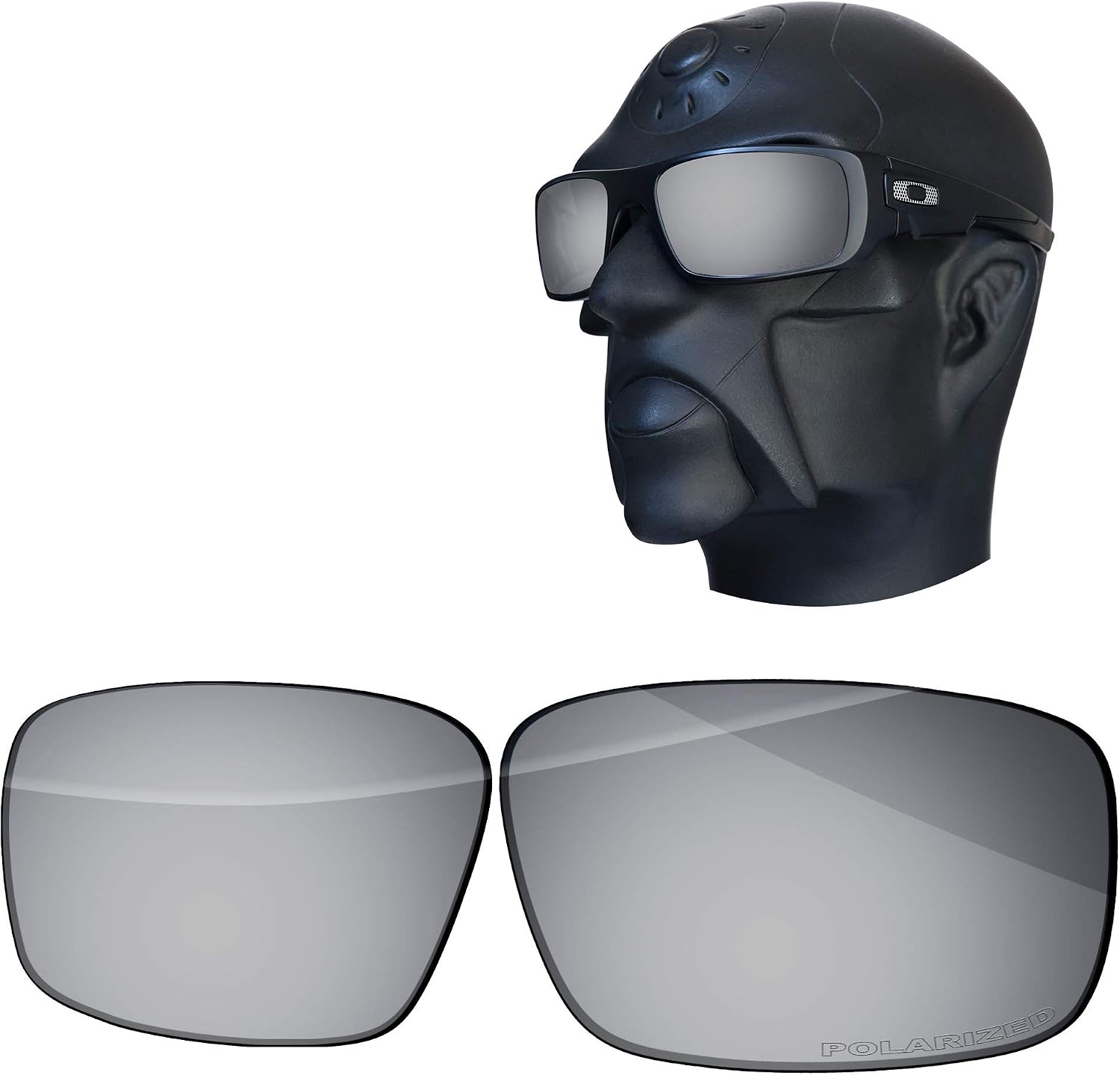 Ensky HardyShield Replacement Lenses for Oakley Crankshaft OO9239 Sunglasses - Silver Moon