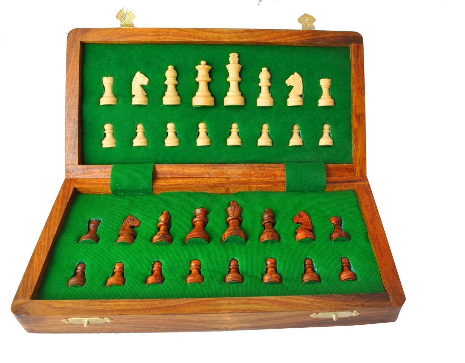Royal Craftgasmic - Set da viaggio magnetico pieghevole in legno, motivo: Game of Brilliance, piccolo chess Pieces, 12 pollici
