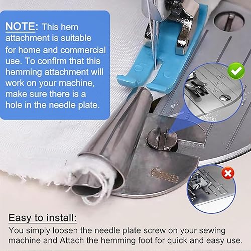 Miniatura 2 de WEISPO 5 piezas de pie de dobladillo enrollado para máquina de coser, prensatelas para máquina de coser, prensatelas para máquina de coser, pie de