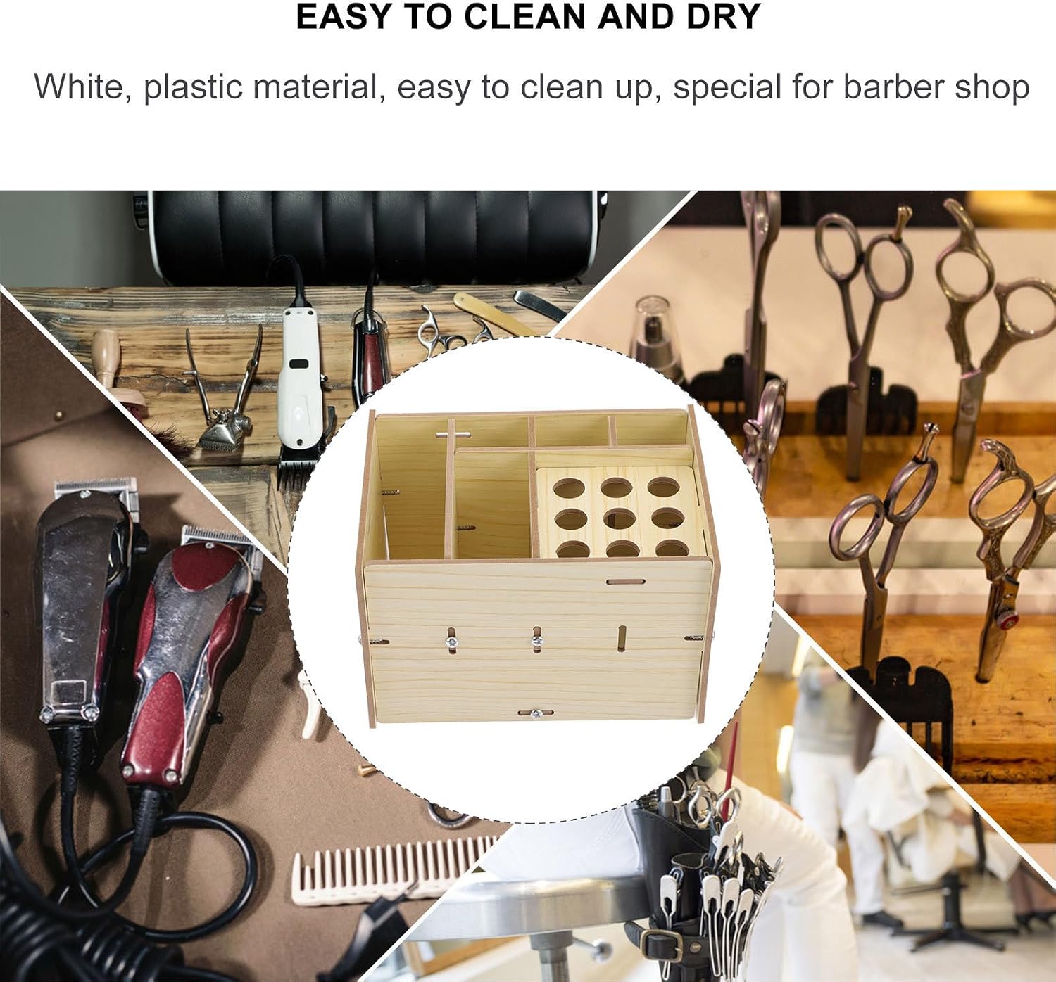 Wooden Hairdressing Tool Box Lightweight Scissors and Comb Holder for Barbershop to Keep Hair Supplies Organized and Easily Accessible