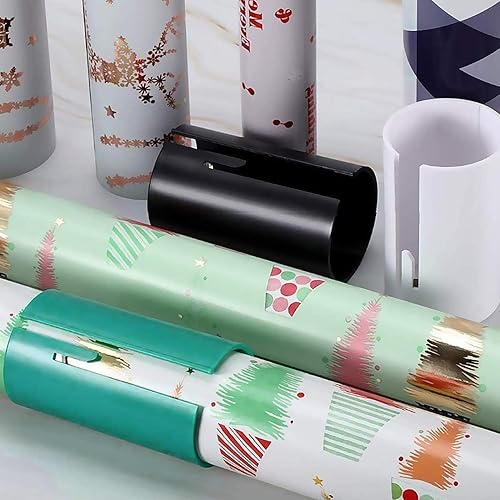 Miniatura 3 de Cortador de papel de regalo de Navidad, tubo de herramienta de cortador de rollo de envoltura de Navidad, cortador deslizante de papel de estraza