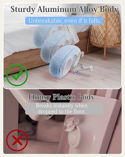 Miniatura 3 de SHUWEI Lap - Soporte de almohada para Kindle, brazo ajustable de aluminio para iPad con dos cuencos para aperitivos, clip giratorio de 360 para