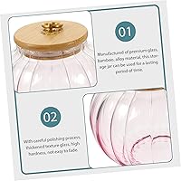 Vista 9 de Alipis Tarro de caramelo de vidrio con tapa 20.3 fl oz Bote de té rosa Recipiente hermético de almacenamiento de té Rosa Pequeños frascos de vidrio