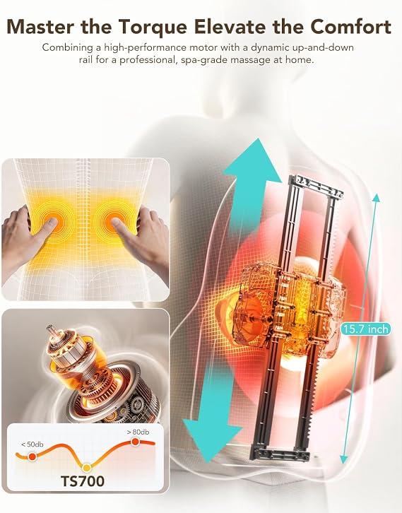 SKG TS700 Cordless Full Back Massager for Stress Relief Deep Tissue
