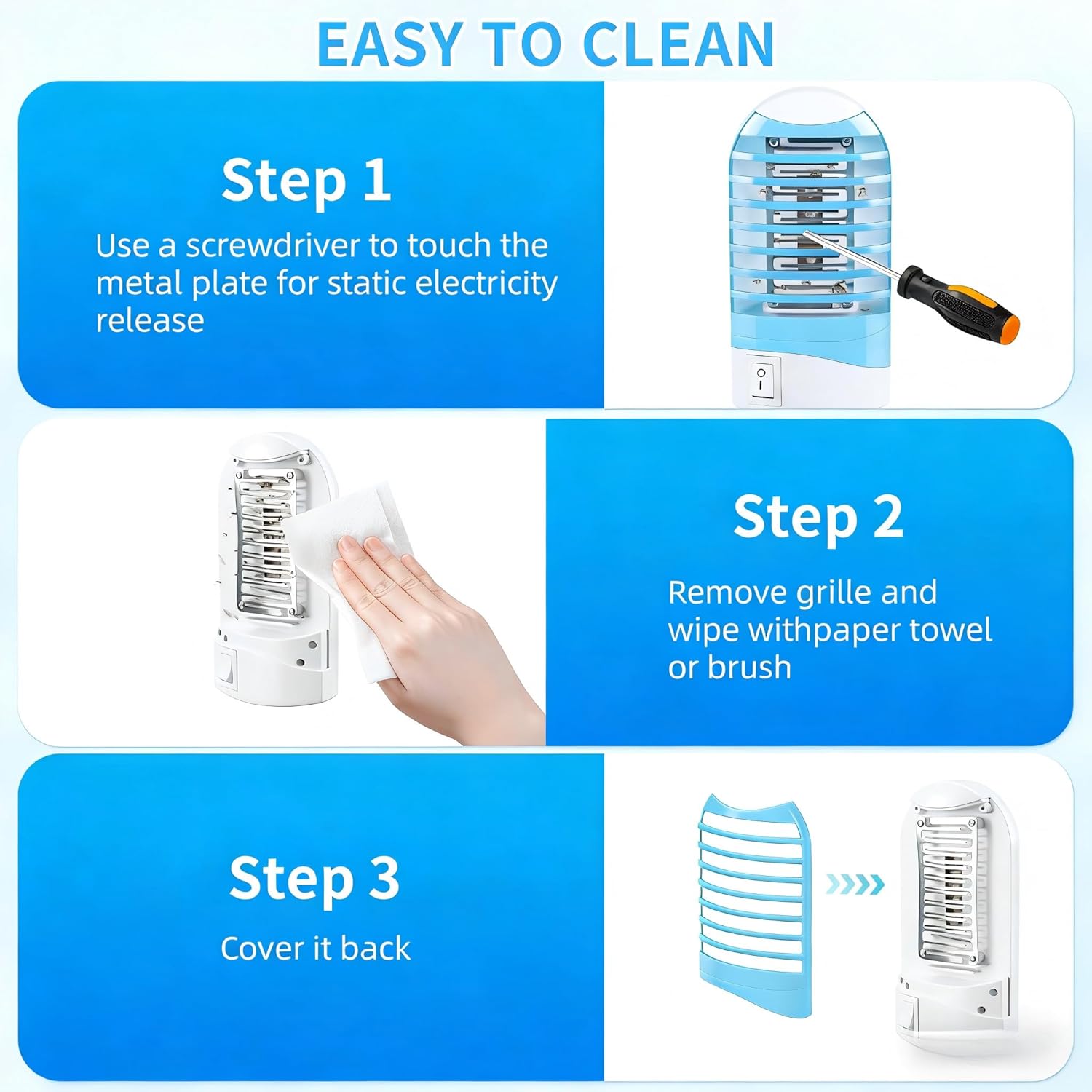 6 Pack Plug in Bug Zapper,Electronic Mosquito Zappers Indoor Bug Zapper Plug in for Flying Insect Automatic Mosquito Trap Mosquito Light