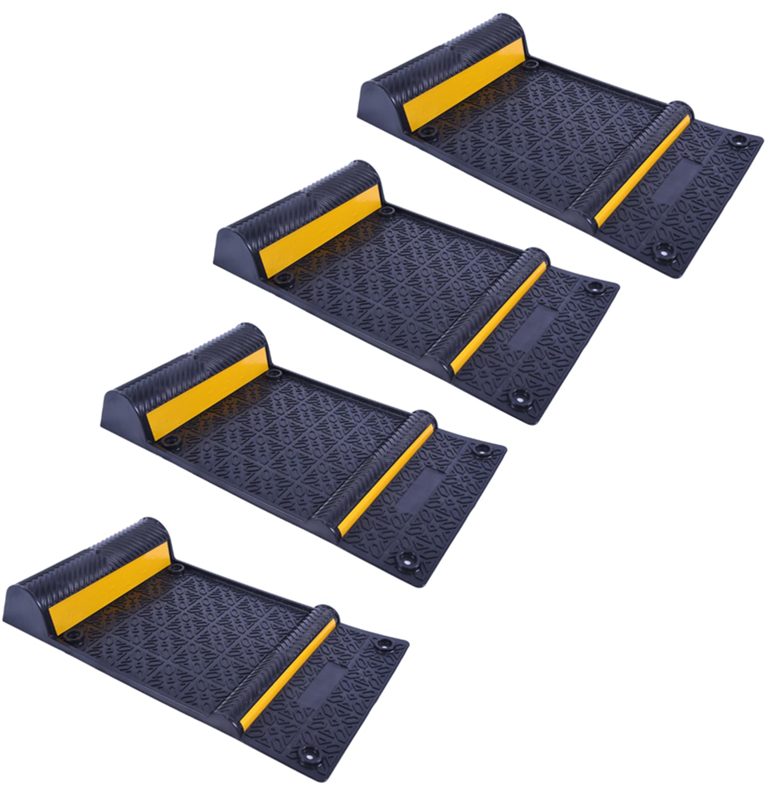 BESEA 4PACK Parking Guide with Wheel Chock for Parking Gargets 21" x 11.5" x 3.2" Parking Mats Antiskid Cars Safety Park Aids for Garage Vehicles High Visibility in Night